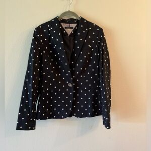 Navy Blue & White Polka Dot Blazer by Tommy Hilfiger
